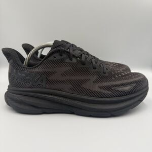 Hoka One One Clifton 9 Men's Size 10D Black Running Shoes Sneakers 1127895 BBLC